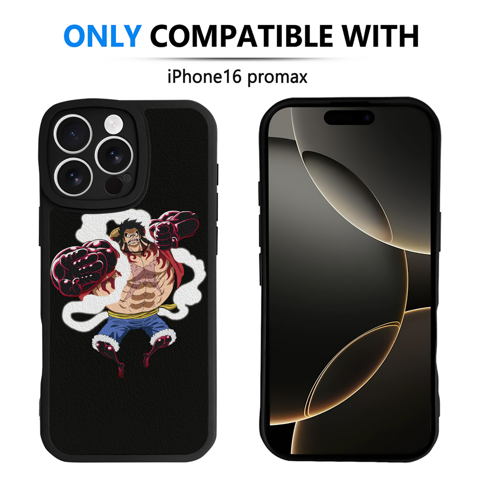（画像用） ワンピース モンキー・D・ルフィ ONE PIECE Monkey D. Luffy 【iPhone 16シリーズ対応】シリコンスマホケース（レザー調） 材質：シリコン
